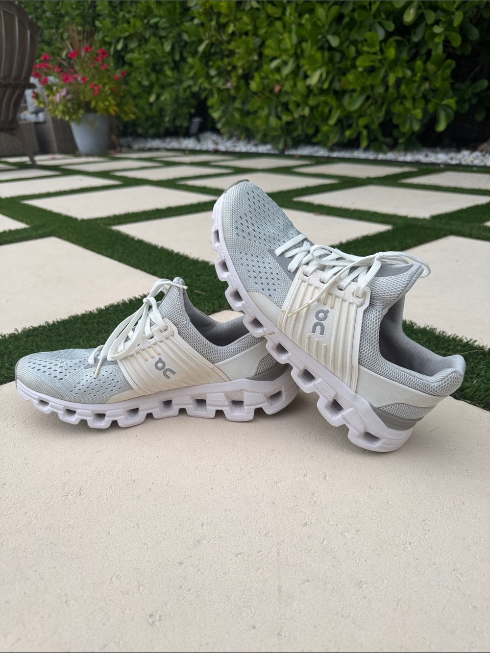 On Running Women's Sneakers in Light Gray and White